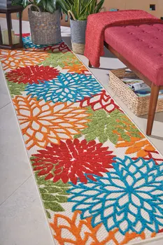 10' Green And Ivory Indoor Outdoor Area Rug