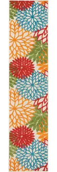 10' Green And Ivory Indoor Outdoor Area Rug