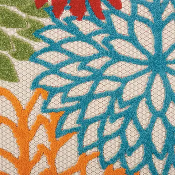 8' Green And Ivory Indoor Outdoor Area Rug