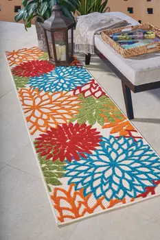 8' Green And Ivory Indoor Outdoor Area Rug