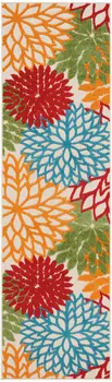 8' Green And Ivory Indoor Outdoor Area Rug