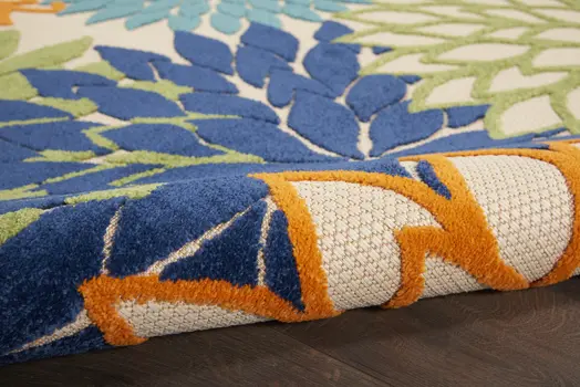 3' X 4' Ivory And Blue Indoor Outdoor Area Rug