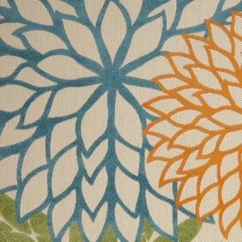 8' X 11' Ivory And Blue Indoor Outdoor Area Rug