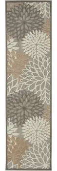 8' Gray And Ivory Indoor Outdoor Area Rug