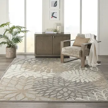 8' X 11' Gray And Ivory Indoor Outdoor Area Rug