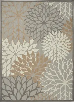 8' X 11' Gray And Ivory Indoor Outdoor Area Rug