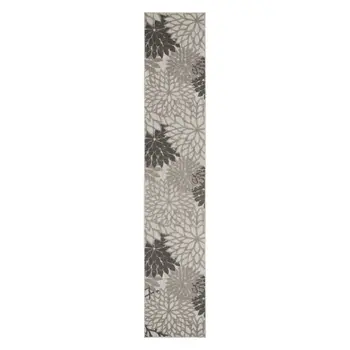 12' Gray Indoor Outdoor Runner Rug
