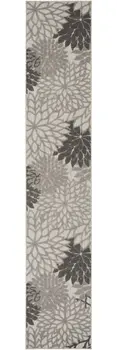 12' Gray Indoor Outdoor Runner Rug