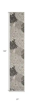 12' Gray Indoor Outdoor Runner Rug