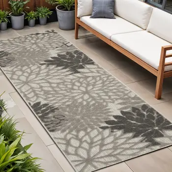 8' Gray Indoor Outdoor Area Rug