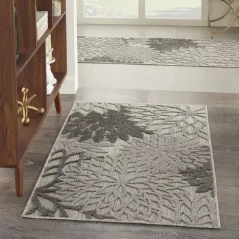 3' X 4' Gray Indoor Outdoor Area Rug
