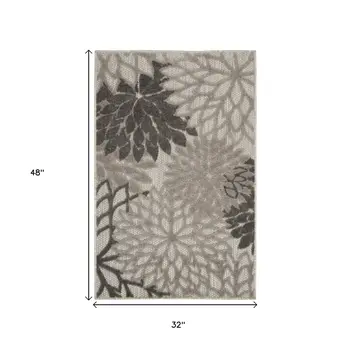 3' X 4' Gray Indoor Outdoor Area Rug