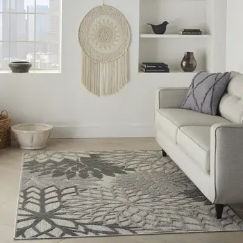 4' X 6' Gray Indoor Outdoor Area Rug