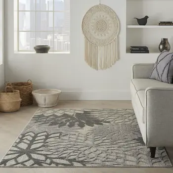4' X 6' Gray Indoor Outdoor Area Rug