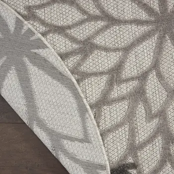 4' Gray Round Indoor Outdoor Area Rug