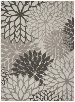 7' X 10' Gray Indoor Outdoor Area Rug