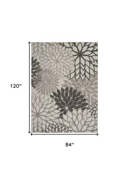 7' X 10' Gray Indoor Outdoor Area Rug