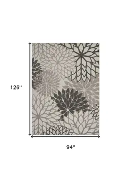 8' X 11' Gray Indoor Outdoor Area Rug