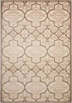 5' X 8' Cream Moroccan Indoor Outdoor Area Rug