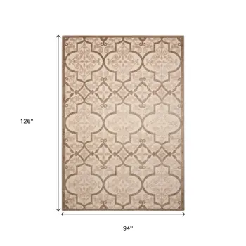 8' X 11' Cream Moroccan Indoor Outdoor Area Rug