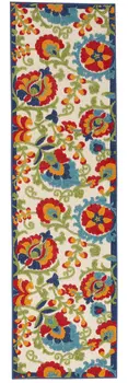6' Green And Ivory Indoor Outdoor Area Rug