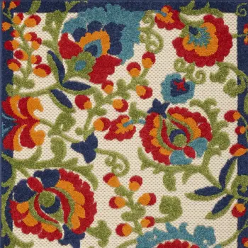 3' X 4' Green And Ivory Indoor Outdoor Area Rug