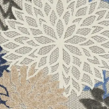 6' Blue And Gray Indoor Outdoor Area Rug