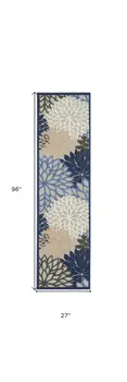 8' Blue And Gray Indoor Outdoor Area Rug