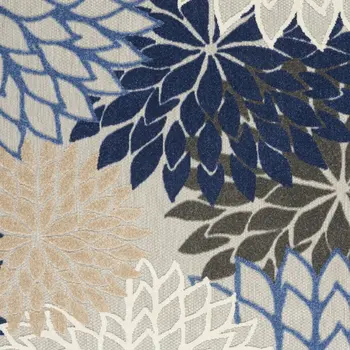 4' X 6' Blue And Gray Indoor Outdoor Area Rug
