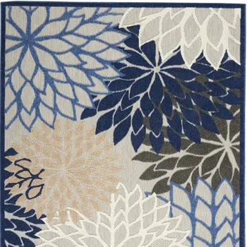 4' X 6' Blue And Gray Indoor Outdoor Area Rug