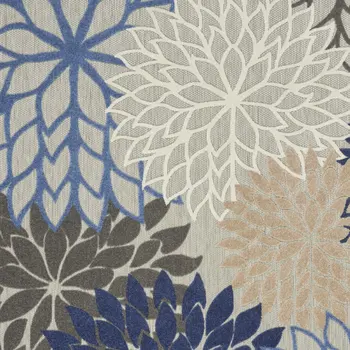 8' X 11' Blue And Gray Indoor Outdoor Area Rug