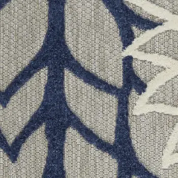 4' X 6' Ivory And Blue Indoor Outdoor Area Rug