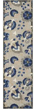 6' Blue And Gray Indoor Outdoor Area Rug