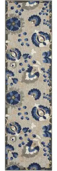 6' Blue And Gray Indoor Outdoor Area Rug