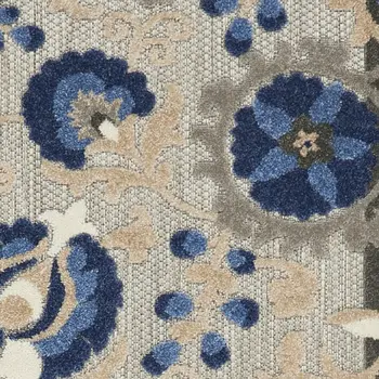 10' Blue And Gray Indoor Outdoor Area Rug