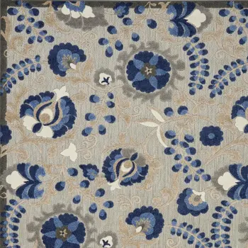 7' X 10' Blue And Gray Indoor Outdoor Area Rug