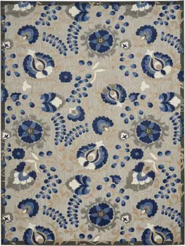 7' X 10' Blue And Gray Indoor Outdoor Area Rug