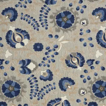 8' X 11' Blue And Gray Indoor Outdoor Area Rug