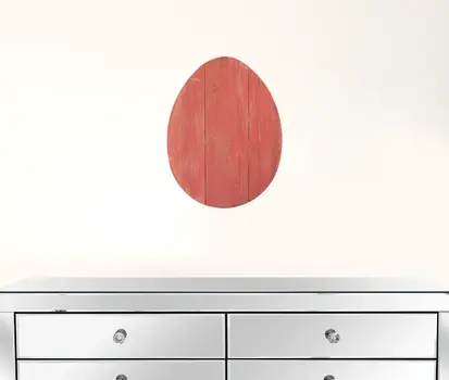 12" Farmhouse Red Wooden Large Egg