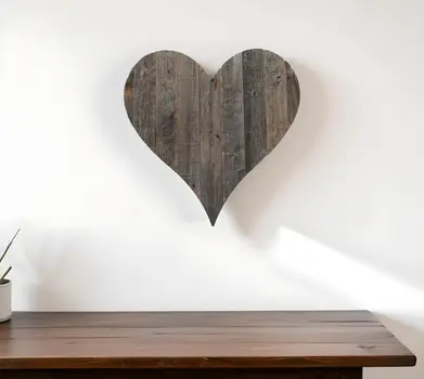 12" Weathered Gray Reclaimed Wood Heart Wall Decor