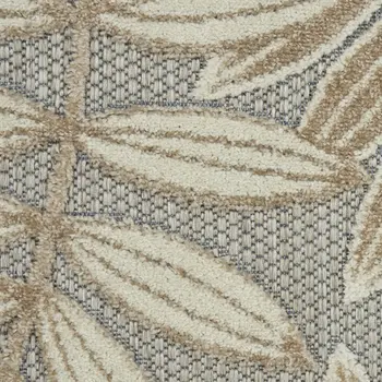 4' X 6' Gray And Ivory Floral Indoor Outdoor Area Rug
