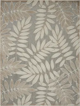 4' X 6' Gray And Ivory Floral Indoor Outdoor Area Rug
