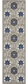 6' Blue And Gray Indoor Outdoor Area Rug