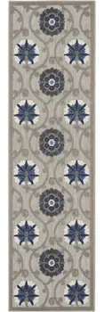 8' Blue And Gray Indoor Outdoor Area Rug