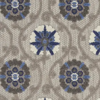 3' X 4' Blue And Gray Indoor Outdoor Area Rug