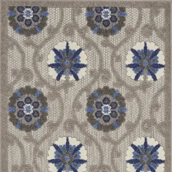 3' X 4' Blue And Gray Indoor Outdoor Area Rug