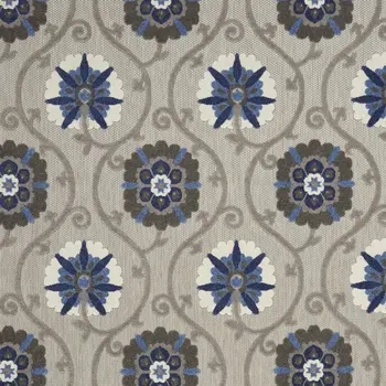 8' X 11' Blue And Gray Indoor Outdoor Area Rug