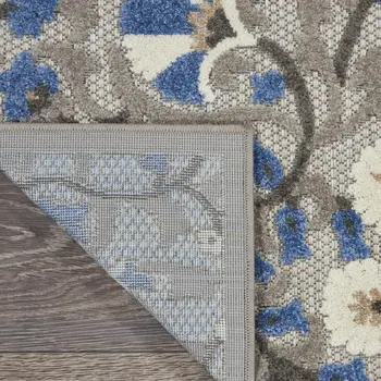3' X 4' Blue And Gray Indoor Outdoor Area Rug