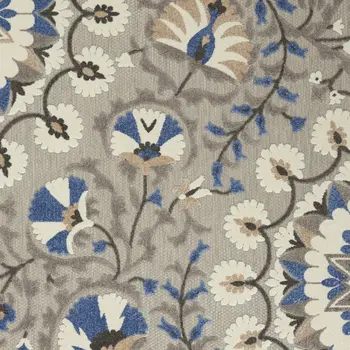 4' X 6' Blue And Gray Indoor Outdoor Area Rug
