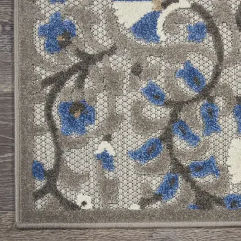 8' X 11' Blue And Gray Indoor Outdoor Area Rug
